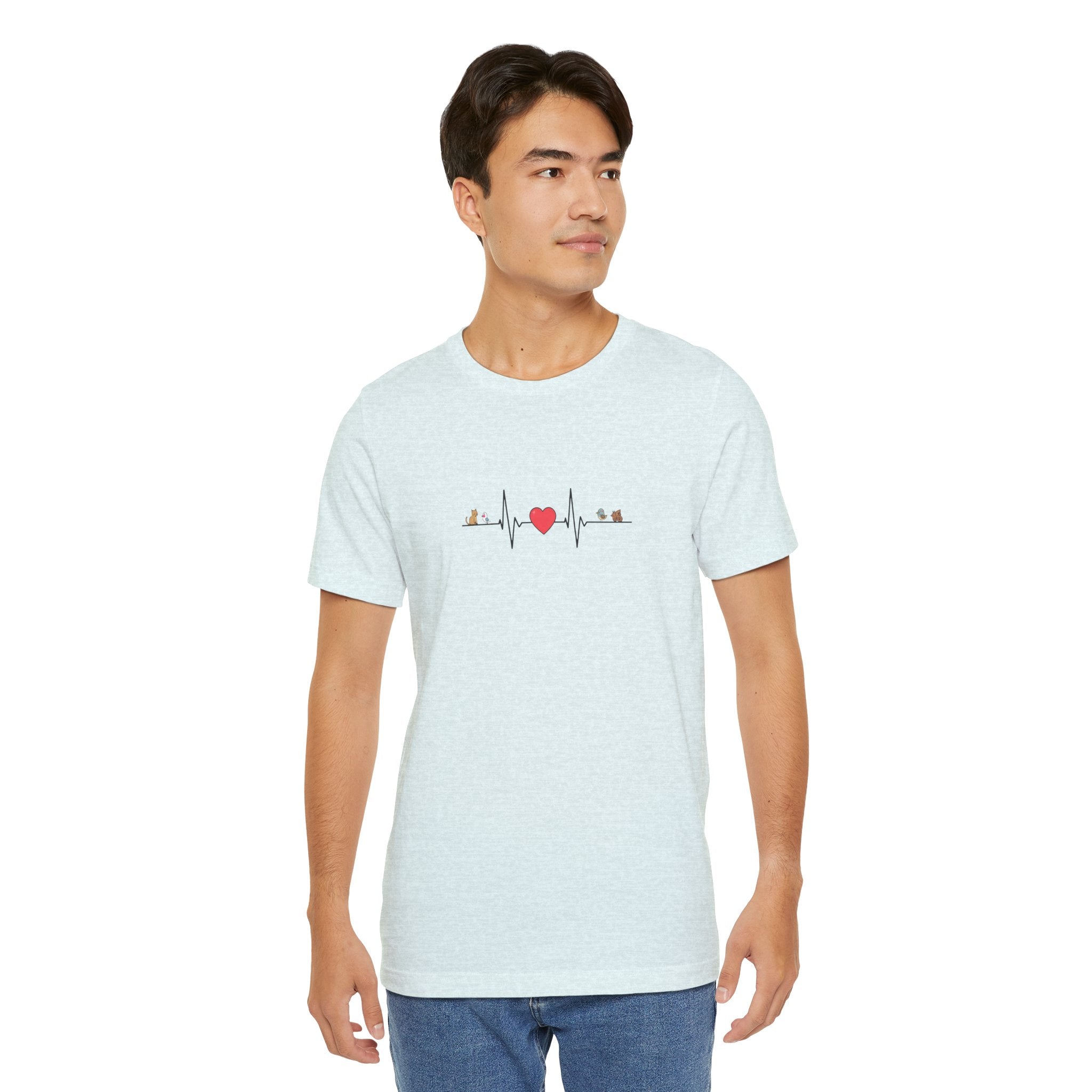 Cute Animal/Heart Graphic T-Shirt