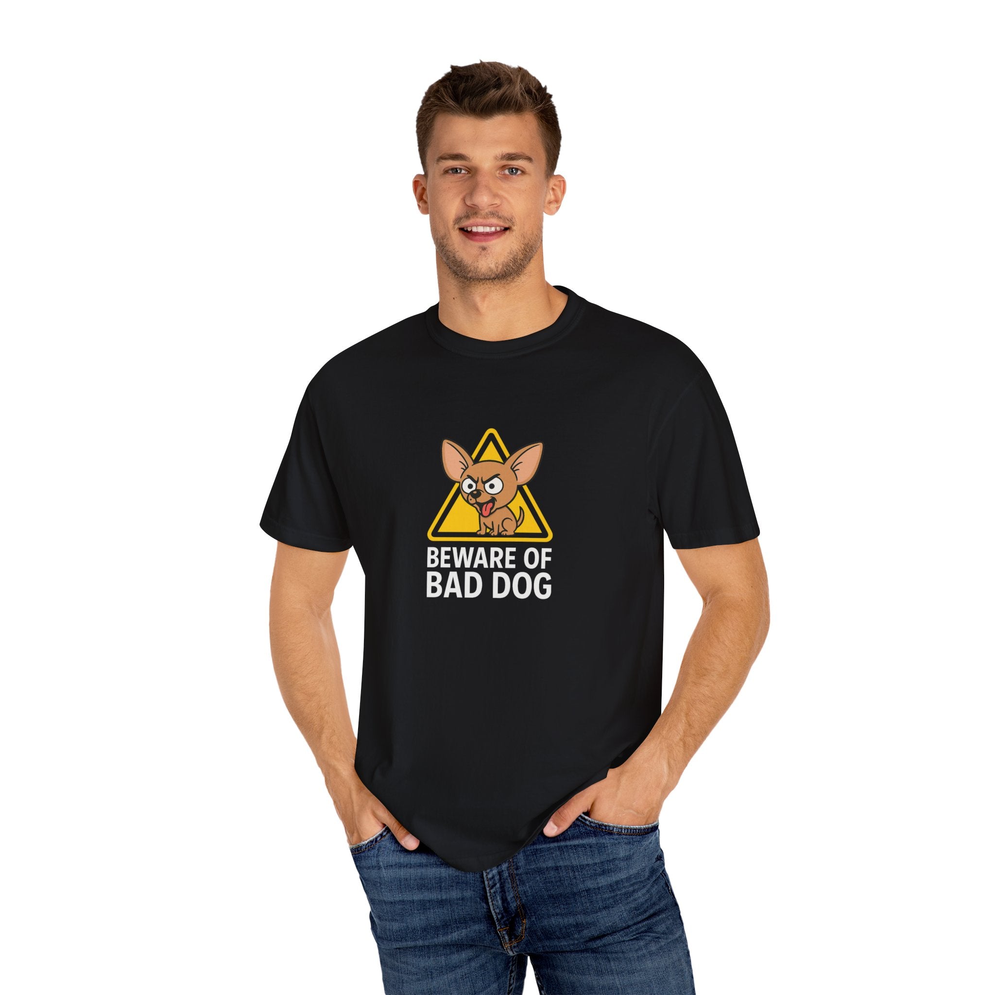 Beware of Bad Dog” Chihuahua Tee | Tiny Pup, Big Attitude