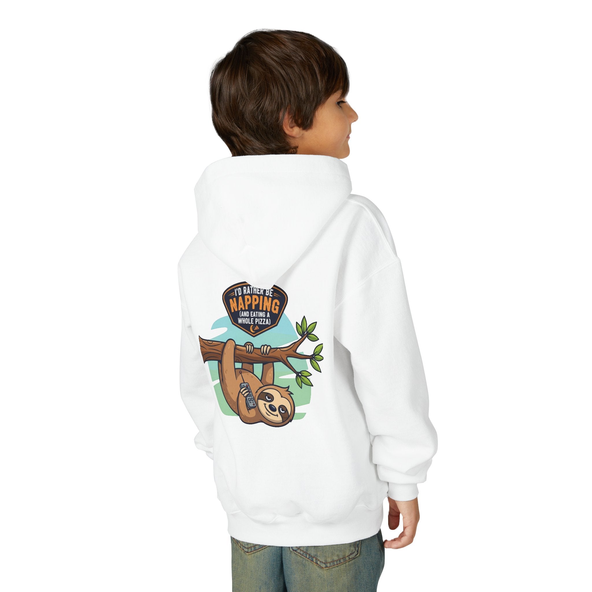 Lazy Sloth Youth Hoodie, Cute Kids Sweatshirt, Fun Gift for Children, Funny Napping Hoodie, Perfect for Birthdays & Holidays
