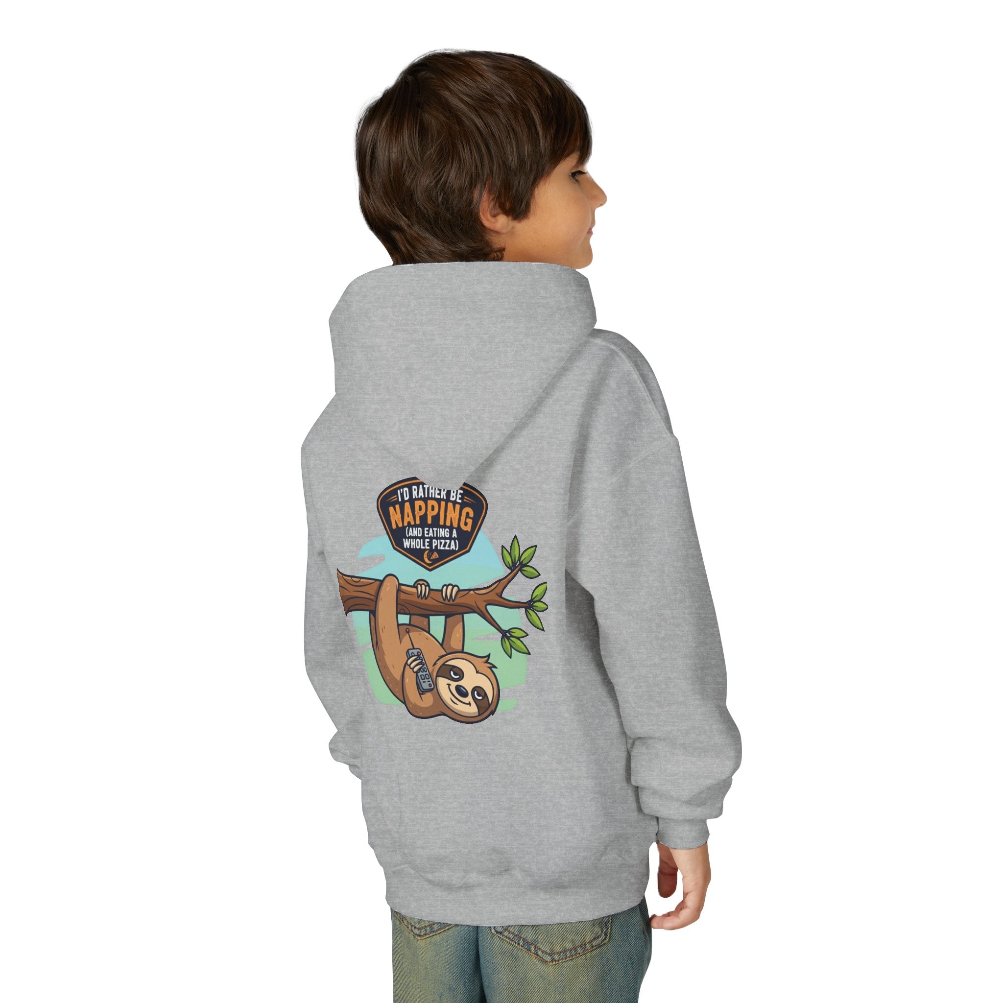 Lazy Sloth Youth Hoodie, Cute Kids Sweatshirt, Fun Gift for Children, Funny Napping Hoodie, Perfect for Birthdays & Holidays