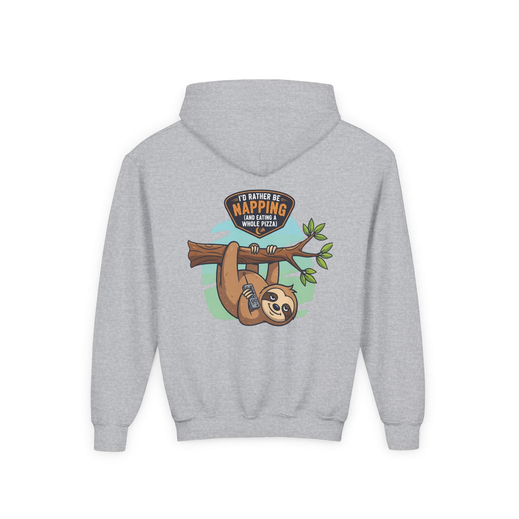 Lazy Sloth Youth Hoodie, Cute Kids Sweatshirt, Fun Gift for Children, Funny Napping Hoodie, Perfect for Birthdays & Holidays
