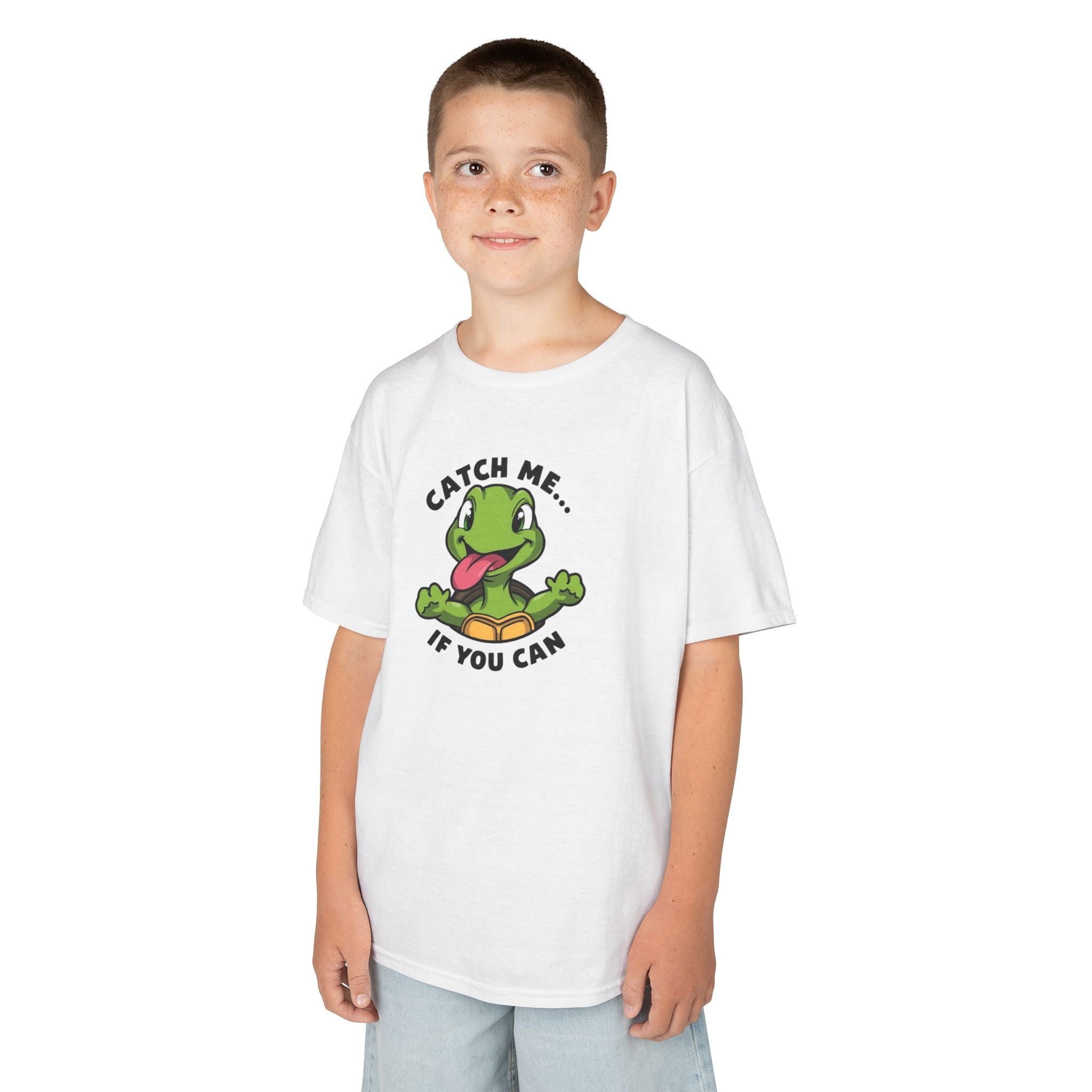 Playful Turtle Kids T-Shirt - Catch Me If You Can, Fun Apparel, Birthday Gift, Toddler Tee, Summer Outfit, Kids Clothing