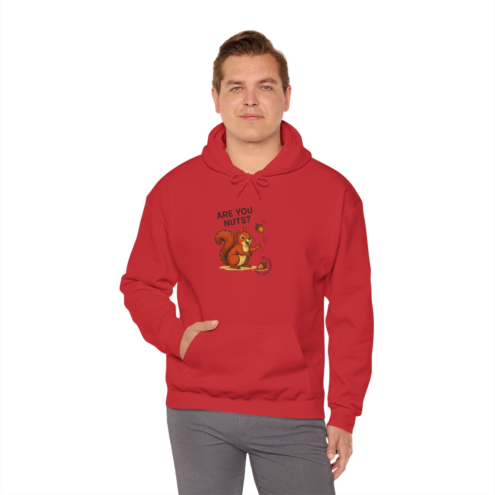 Are You Nuts? Hoodie | Funny Squirrel Print Pullover