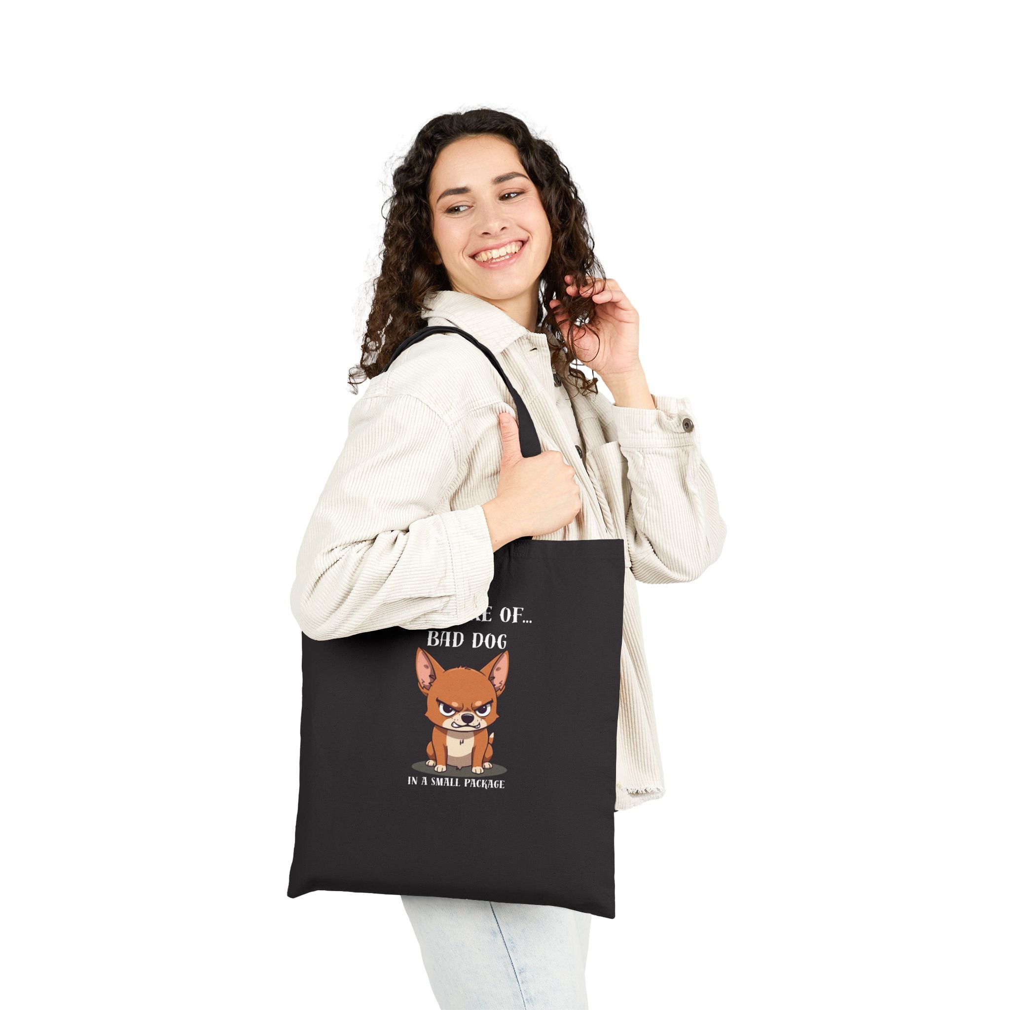 Beware of Bad Dog Tote | Tiny Pup, Big Attitude