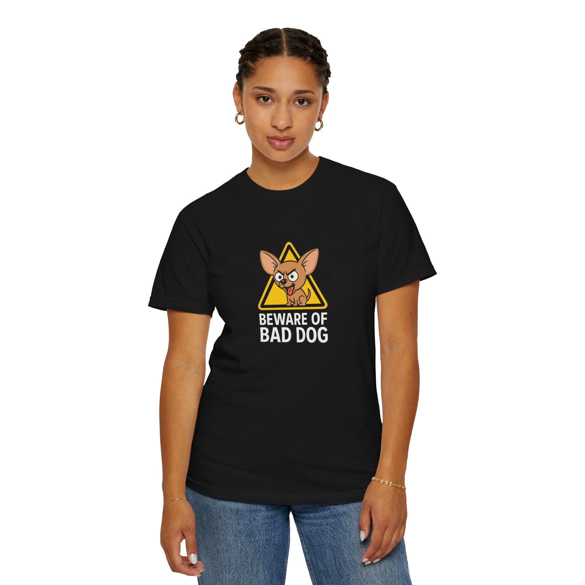 Beware of Bad Dog” Chihuahua Tee | Tiny Pup, Big Attitude