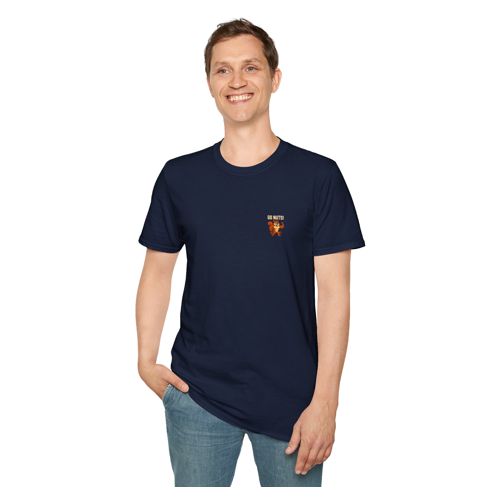 Go Nuts! Funny Squirrel Gym T-Shirt / Pocket Logo