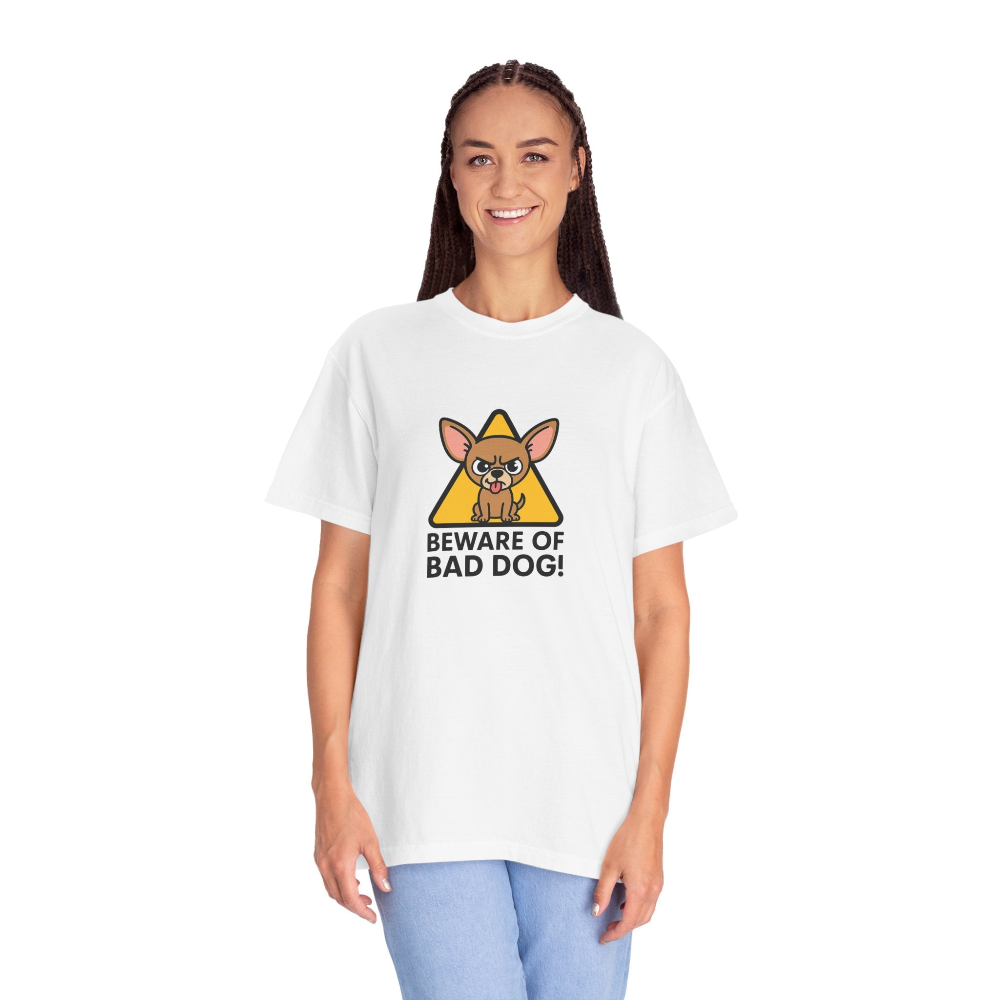 Beware of Bad Dog” Chihuahua Tee | Tiny Pup, Big Attitude