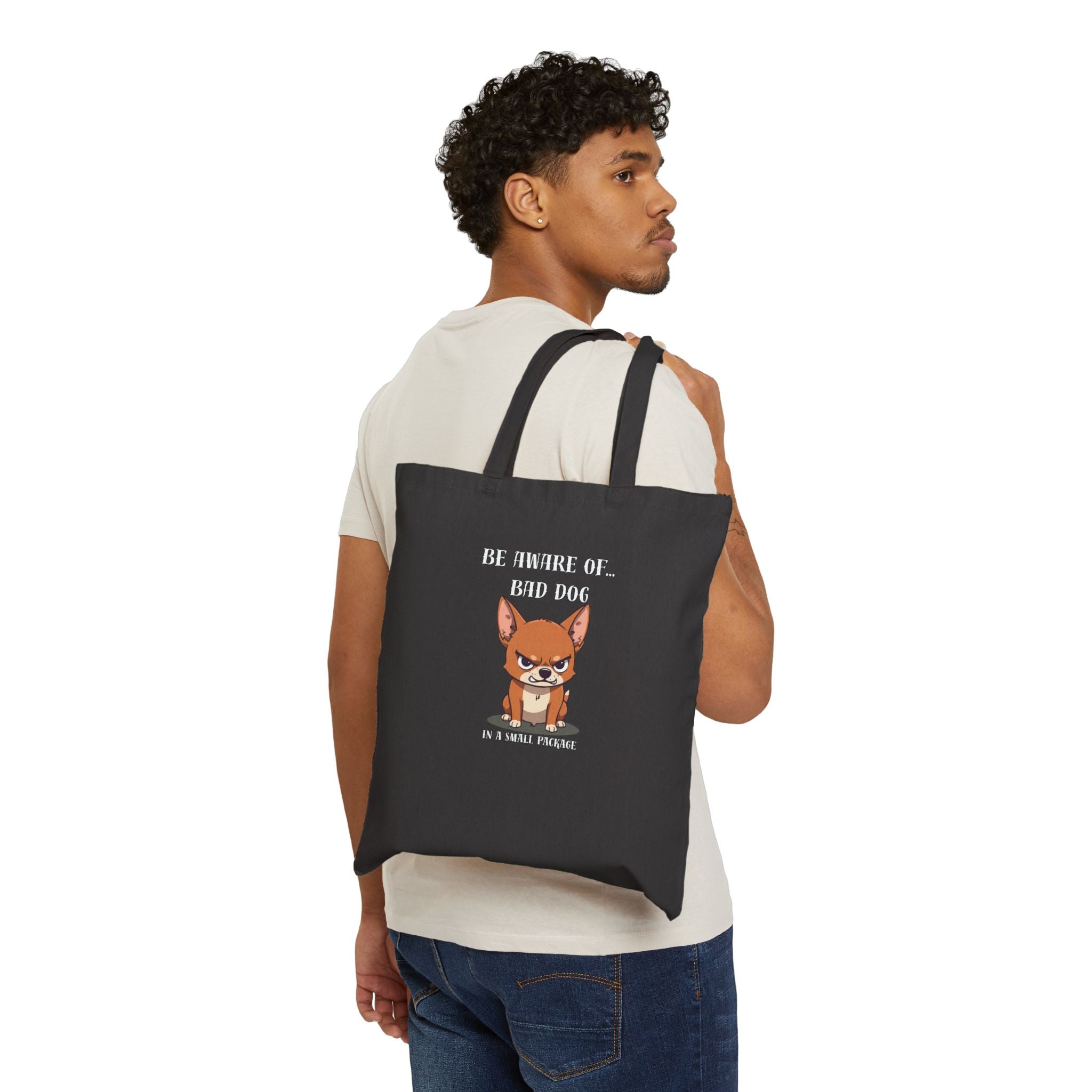 Beware of Bad Dog Tote | Tiny Pup, Big Attitude