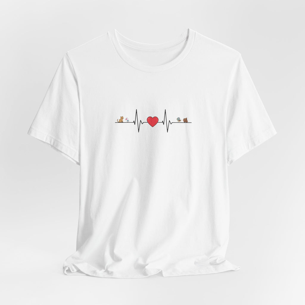 Cute Animal/Heart Graphic T-Shirt