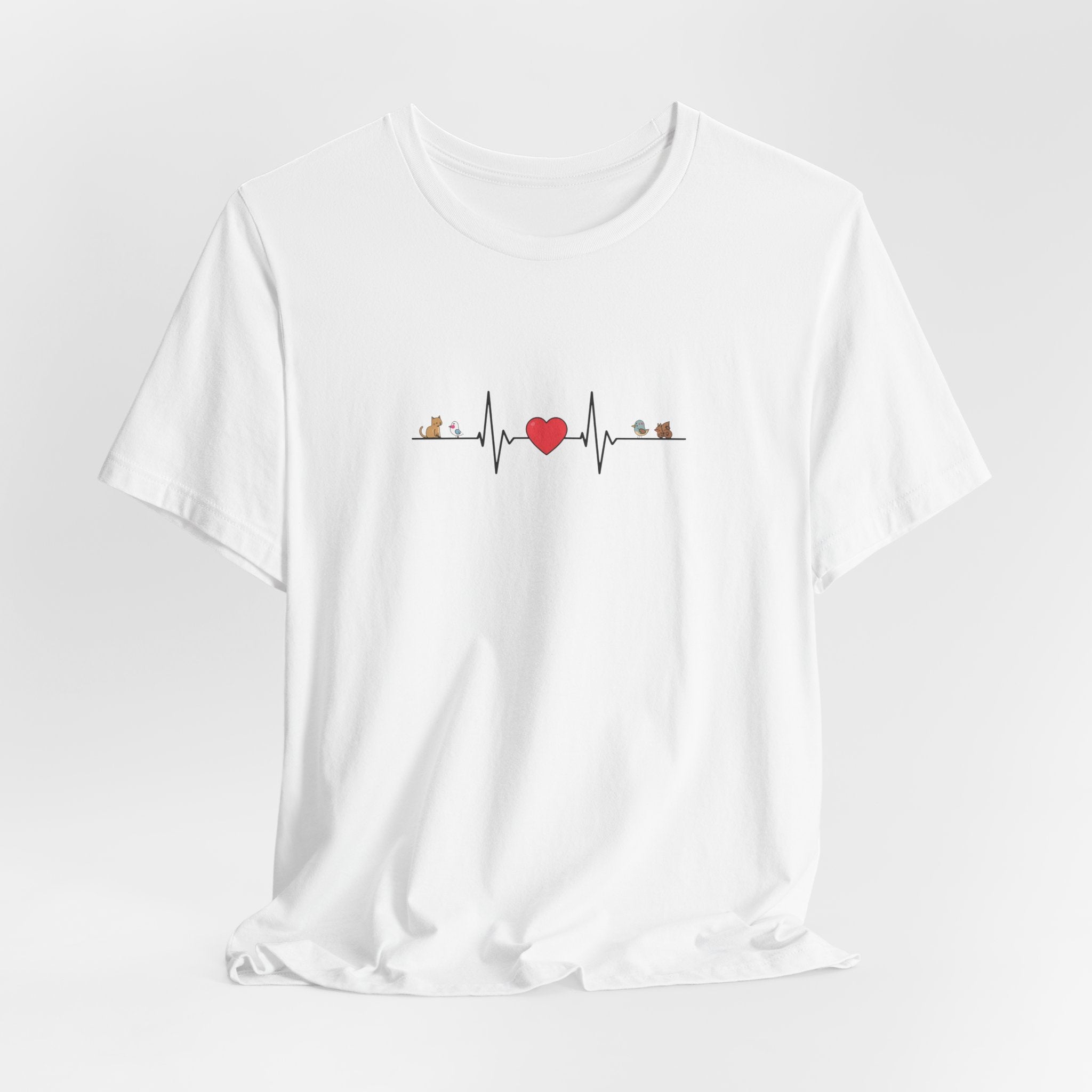 Cute Animal/Heart Graphic T-Shirt