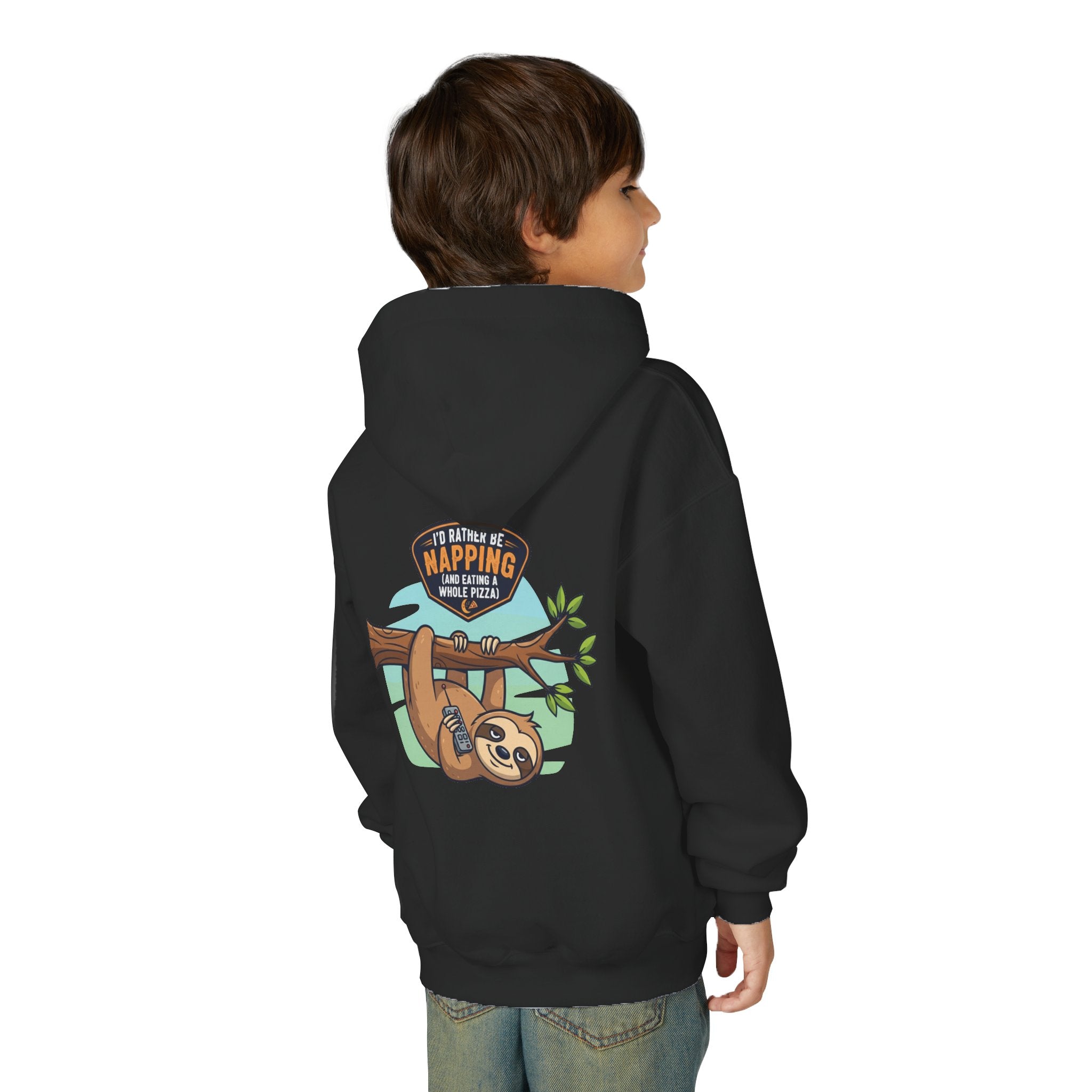 Lazy Sloth Youth Hoodie, Cute Kids Sweatshirt, Fun Gift for Children, Funny Napping Hoodie, Perfect for Birthdays & Holidays